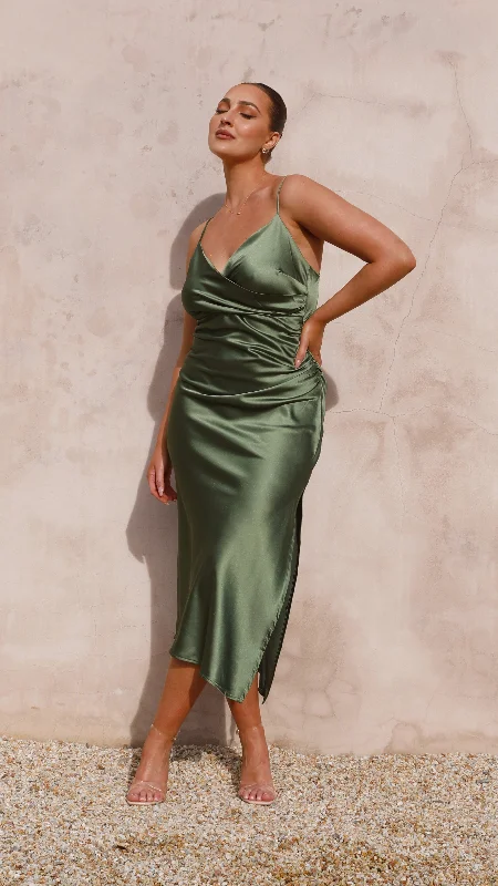 Monte Midi Dress - Olive