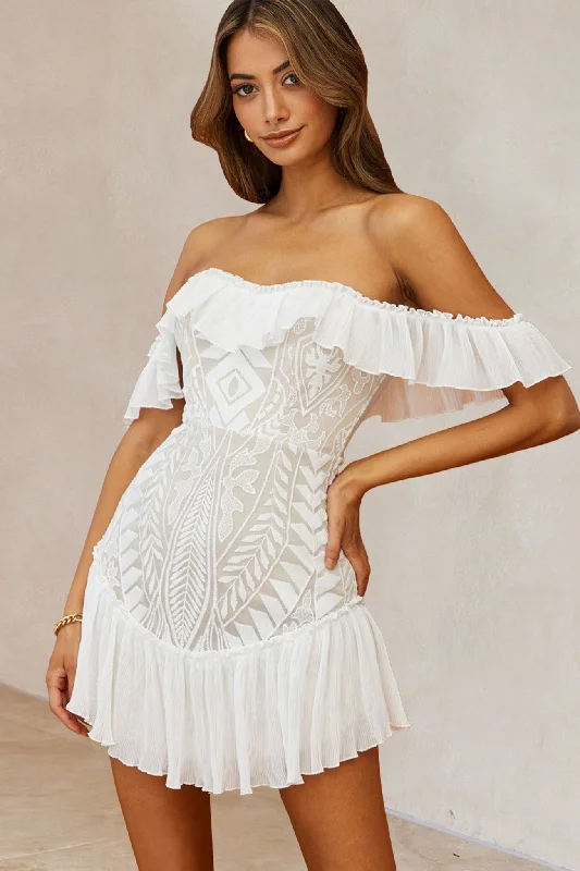 Dreamy Off-Shoulder Mini Dress White