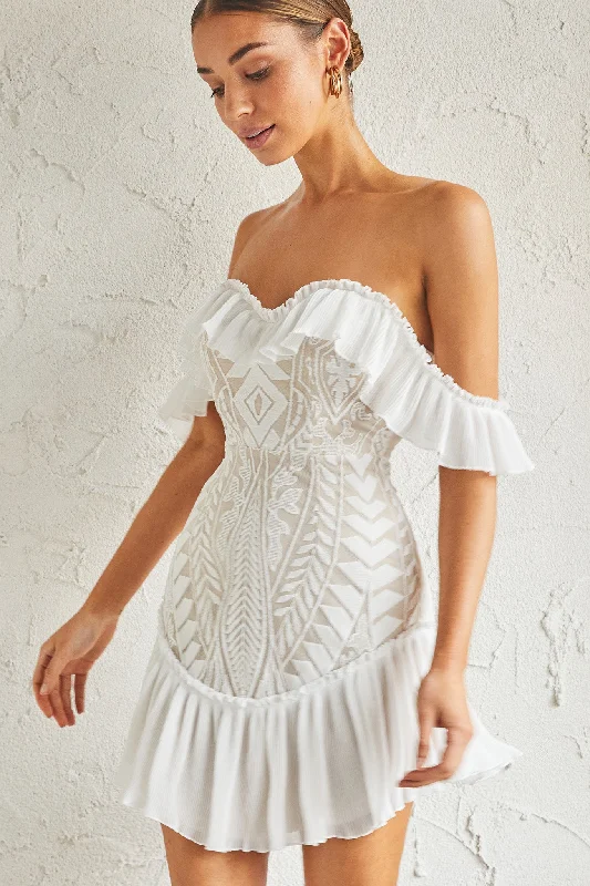 Dreamy Off-Shoulder Mini Dress White