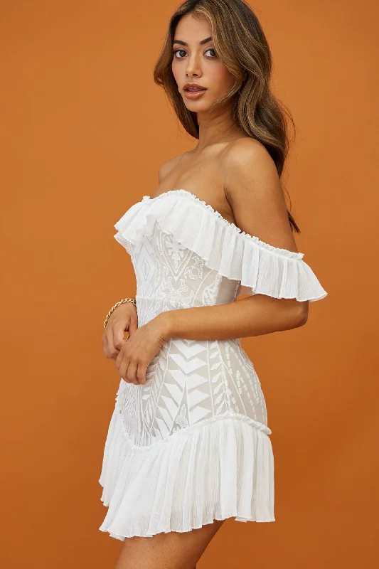 Dreamy Off-Shoulder Mini Dress White