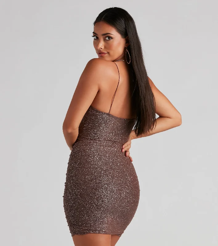 Gorgeous Glam Glitter Mesh Mini Dress