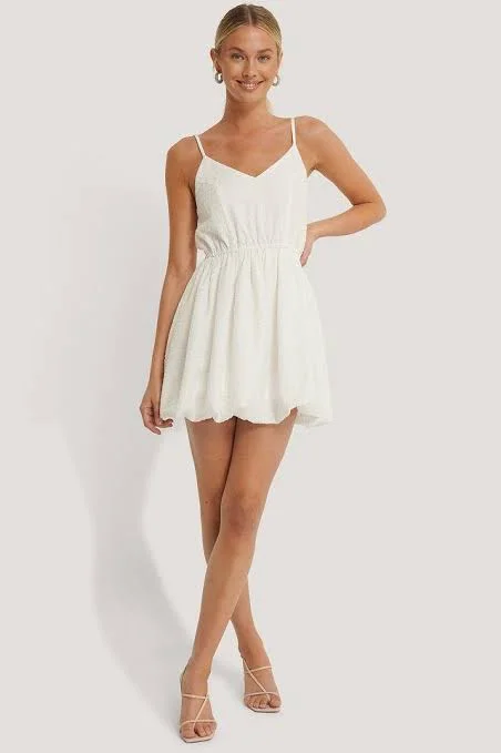 Balloon Structured Dress White