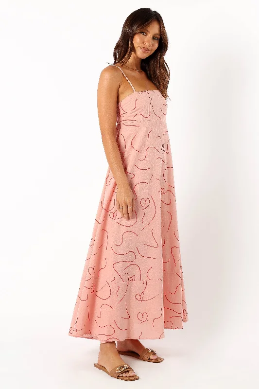 Brea Maxi Dress - Pink Swirl