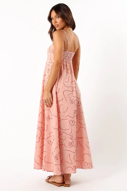 Brea Maxi Dress - Pink Swirl