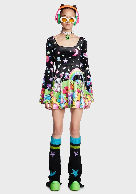 Happy Planet Bell Sleeve Dress