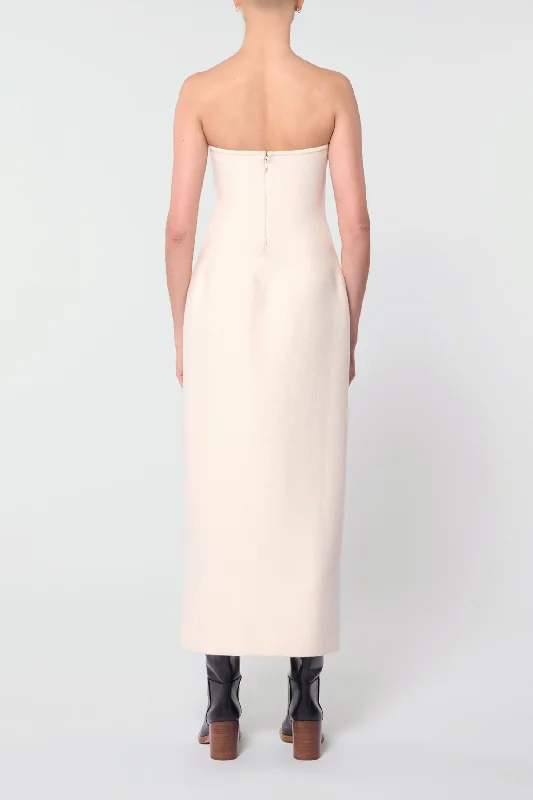 Immanuel Knit Dress in Ivory Merino Wool