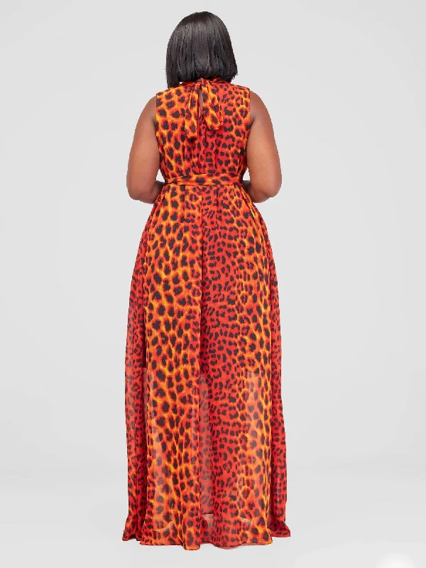 Kakiba Collection Njeri Tent Dress - Brown Animal Print