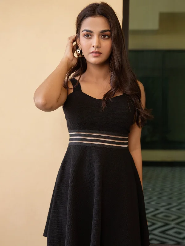 Midnight Black Skater Dress