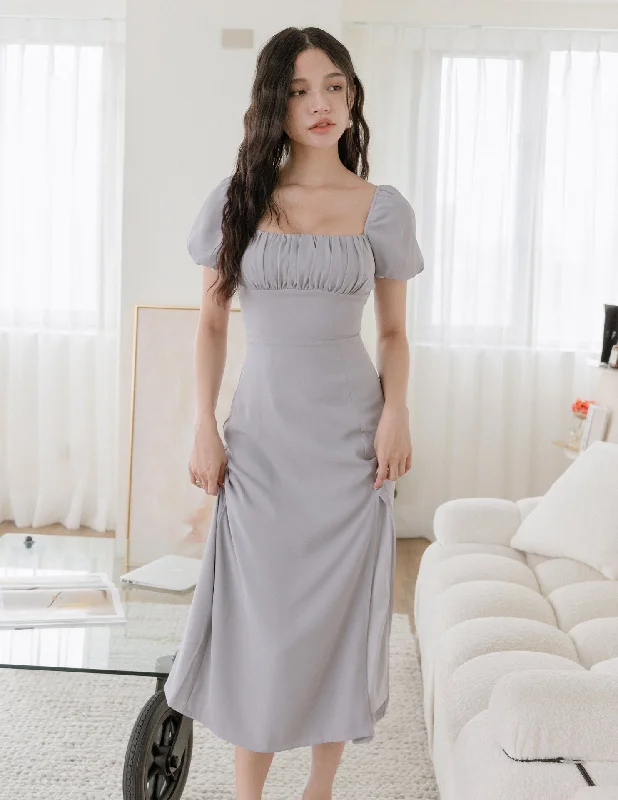 Rosalina Dress in Grey Blue