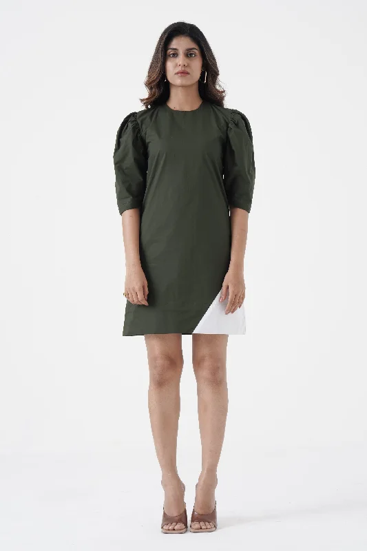 Amour Propre - Cowl sleeves chic dress - Green