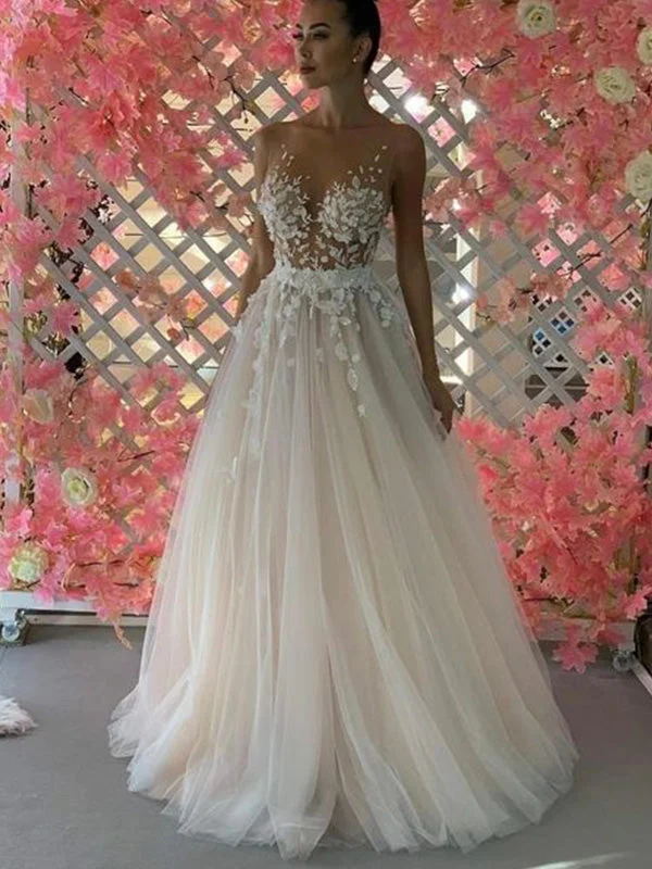 Dream Unique A-line Garden Vintage Elegant Beach Long Wedding Dresses WD264