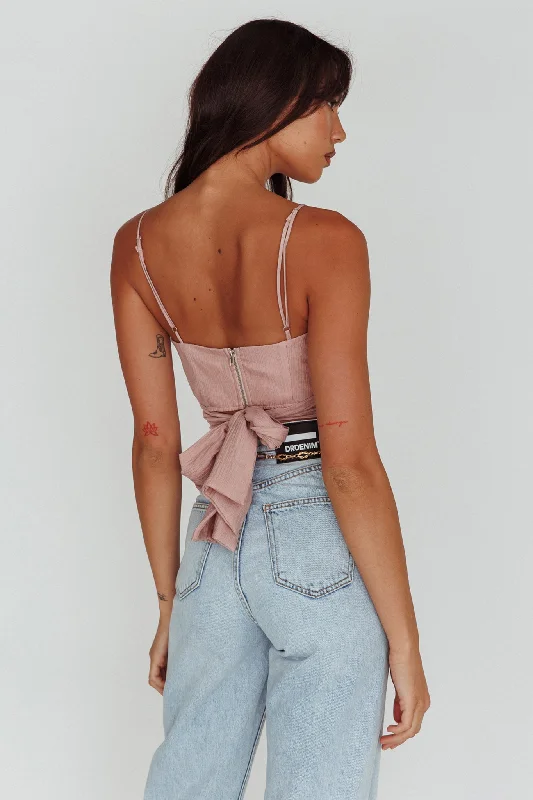 Linka Cami Strap Crop Top Blush