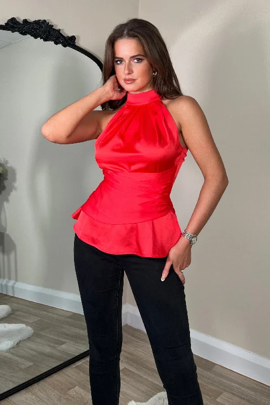 Buy One, Get One Free!Alessia Halter Neck Top Coral