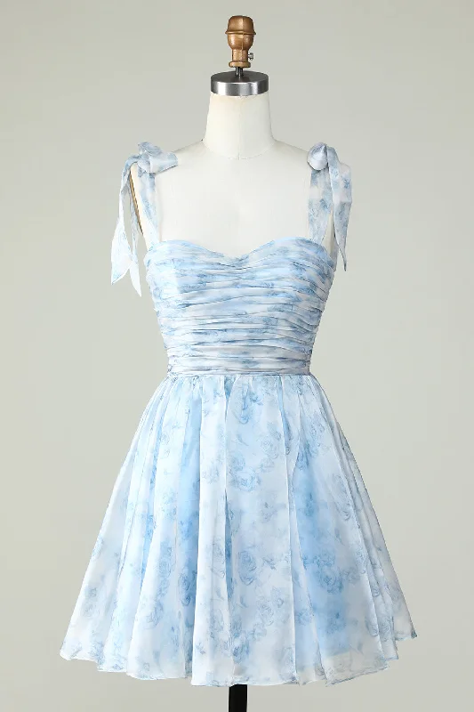 Best Offers of the Month!Blue A Line Spaghetti Straps Short Prom Dress