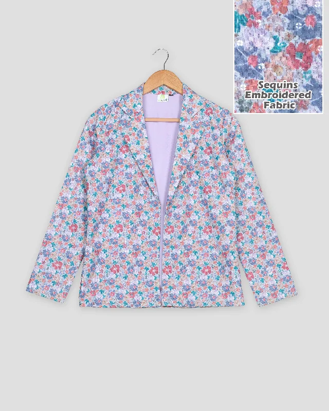 Upgrade for Less!Blushing Floral Embroidered Jacket for Women