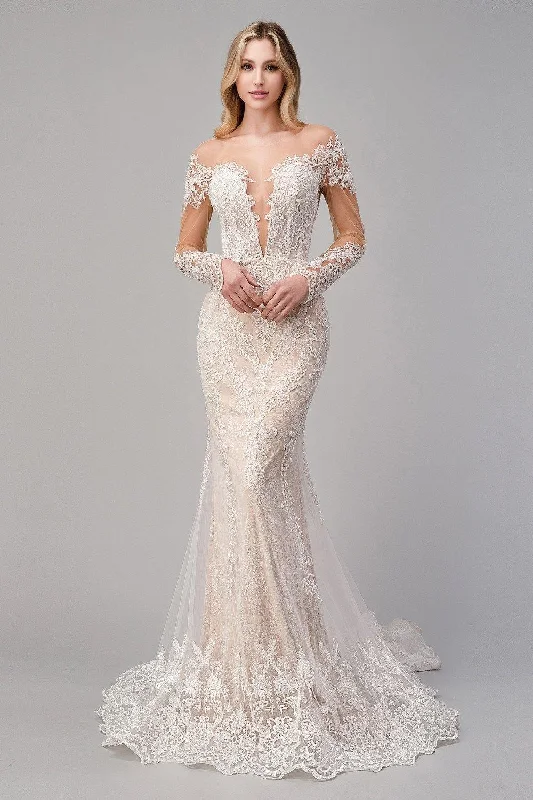 Huge Price Cuts Await!Andrea & Leo CDA1022 Bohemian Long Mermaid Bridal Dress Sale