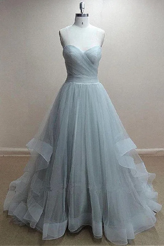 Massive Price Cuts!Chic Tulle Sweetheart Neckline Floor-length A-line Prom Dress PG509