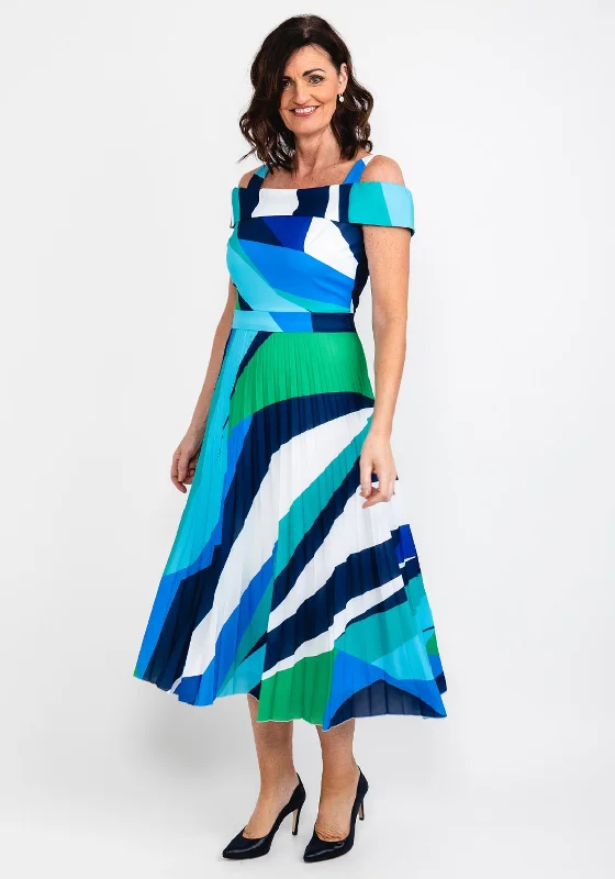 Your Best Deals Are Here!Coco Doll Coreg Pleated Print Maxi Dress, Green Multi