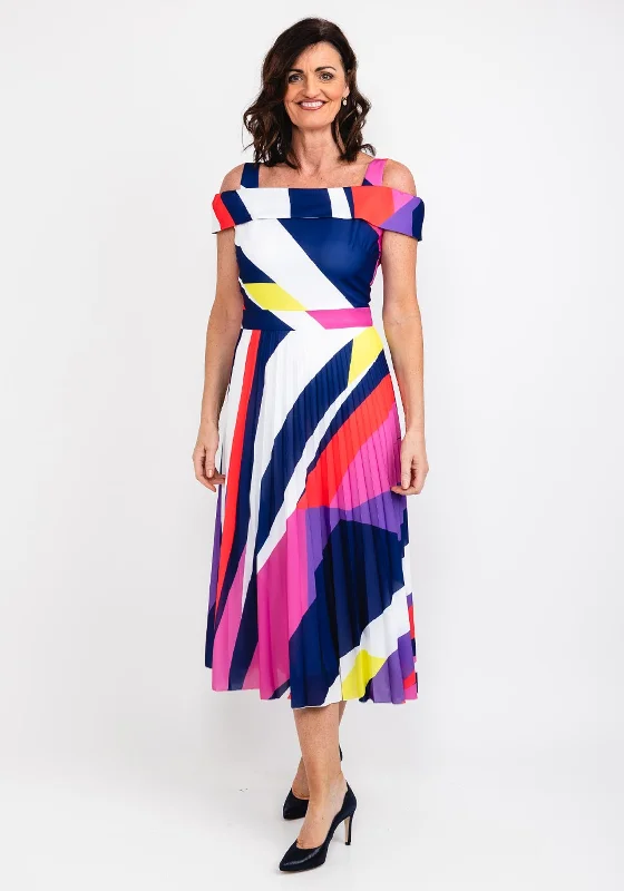 Your Favorite Sale is Back!Coco Doll Coreg Pleated Print Maxi Dress, Purple Multi