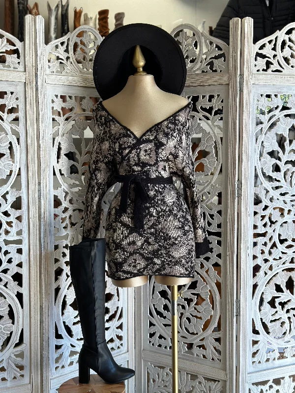 Get Ready to Save!Cross Front Marble Sweater Dress