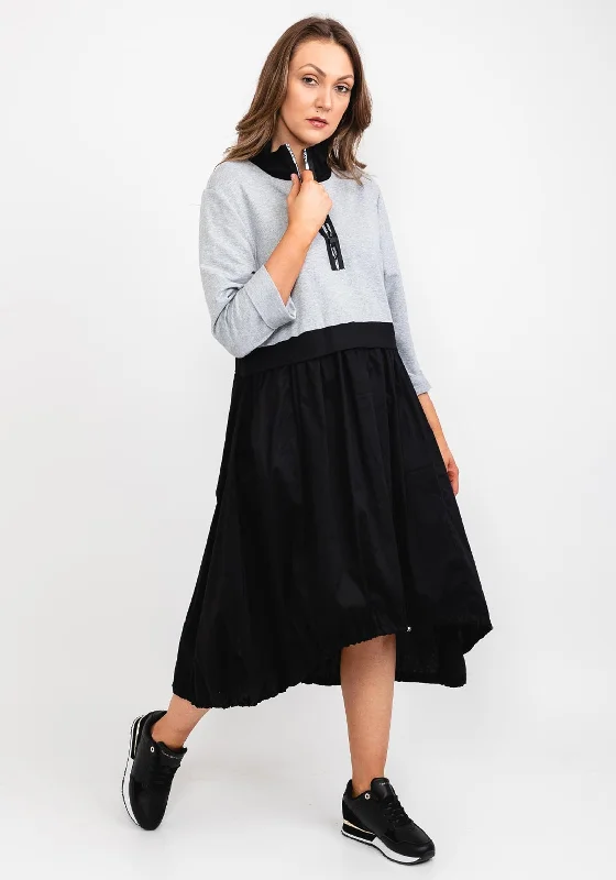 Unmissable Offers Await!d.e.c.k. by Decollage One Size Half Zip Dress, Grey & Black