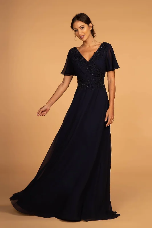 Buy More, Pay Less!Mother of the Bride V-Neck Chiffon Long Dress
