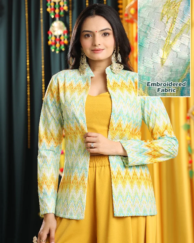 Seasonal Sale – Shop Now!Embroidered Chevron Design Jacket For Women