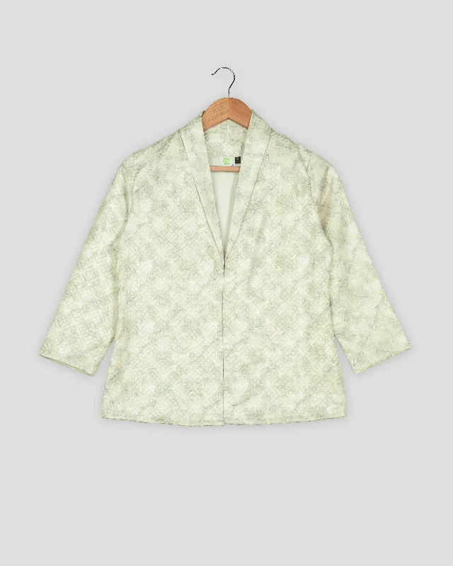 Grab Yours Before It’s Too Late!Embroidery Checks Jacquard Work Leafage Women's Jacket