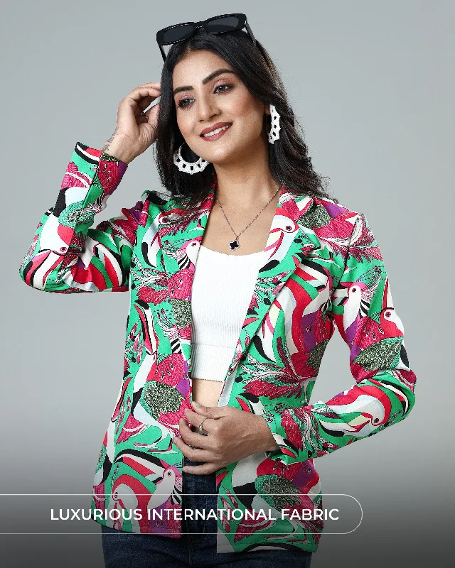 Score Huge Discounts Today!Funky And Fierce: The Bird Print Jacket for Women