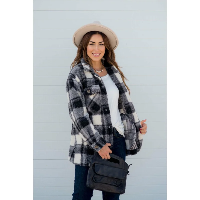 Exclusive Savings This Week!Fuzzy Plaid Jacket