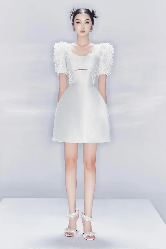 Find Your Perfect Deal Today!Gaudi A-line Square Neck Taffeta Mini Dress