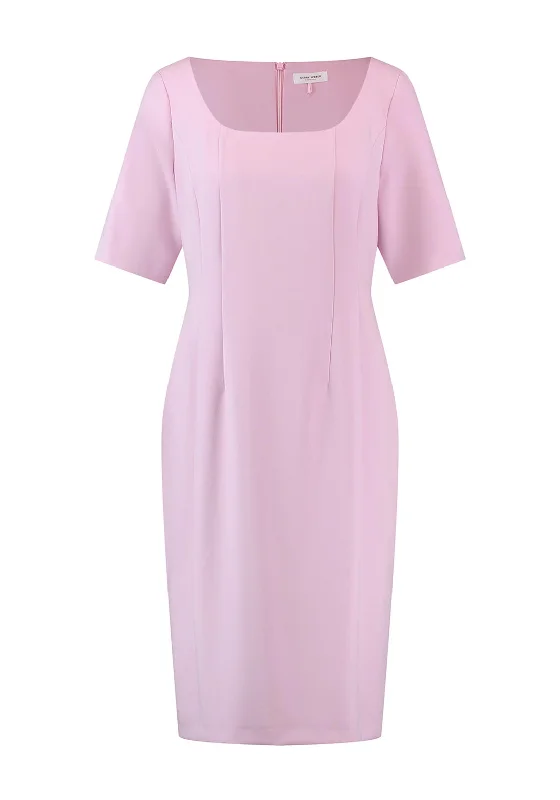 Save More Than Ever!Gerry Weber Square Neck Pencil Dress, Dusty Pink