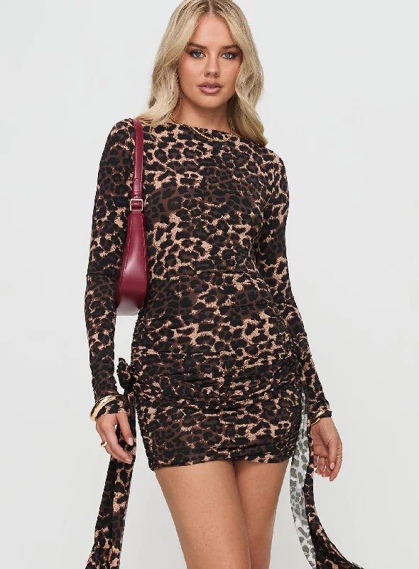 Score Huge Discounts Today!Glory Mini Dress Leopard