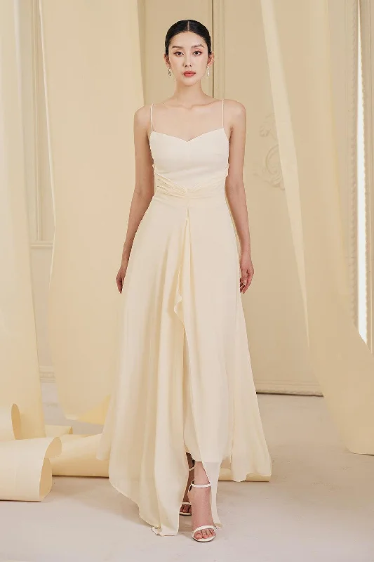 Your Wallet Will Thank You!Goldie Asymmetric Semi-Heart Neck Chiffon Floor Length Dress