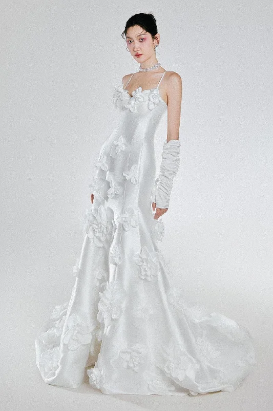 Time to Snag a Bargain!Jari Mine Mermaid Spaghetti Strap Taffeta Floor Length Dress