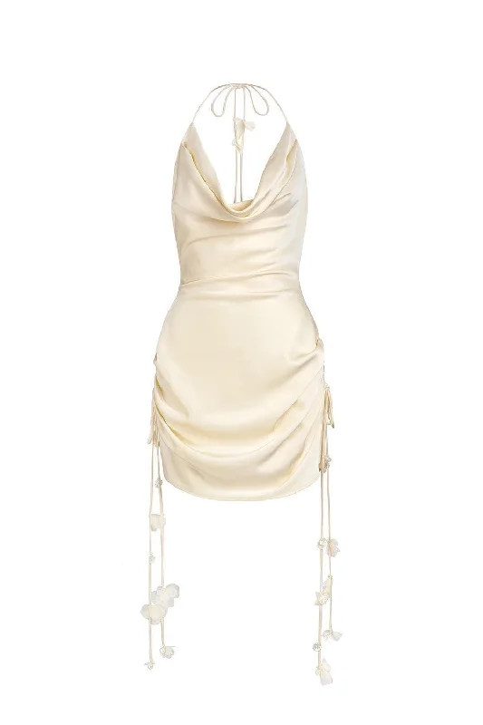 Grab Yours Before It’s Too Late!Justice A-line Cowl Neck Silk Mini Dress