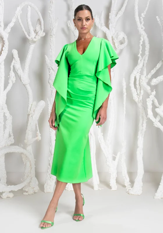 Hottest Discounts of the Year!Kevan Jon Tilly Ruffle Sleeve Dress, Green