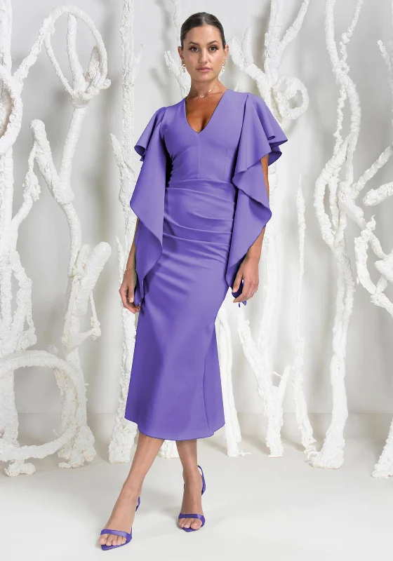 Instant Savings Await!Kevan Jon Tilly Ruffle Sleeve Dress, Lilac
