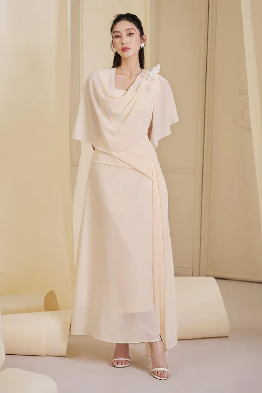 Today’s Deals, Tomorrow’s Regrets!Lilla A-line Cowl Neck Chiffon Ankle Length Dress