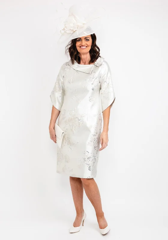 Don't Miss Out!Bella Premium Metallic Floral Dress, Champagne