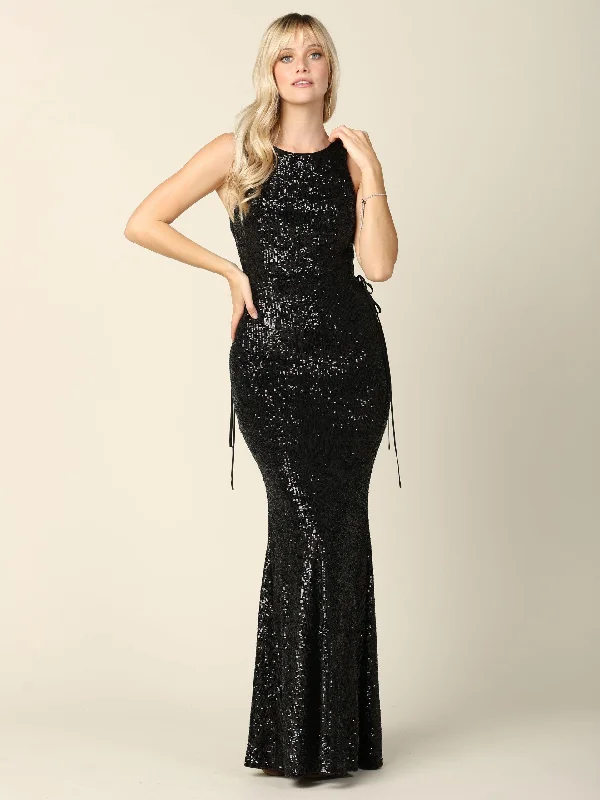 Special Discounts Inside!Long Sleeveless Formal Fitted Sequins Dress