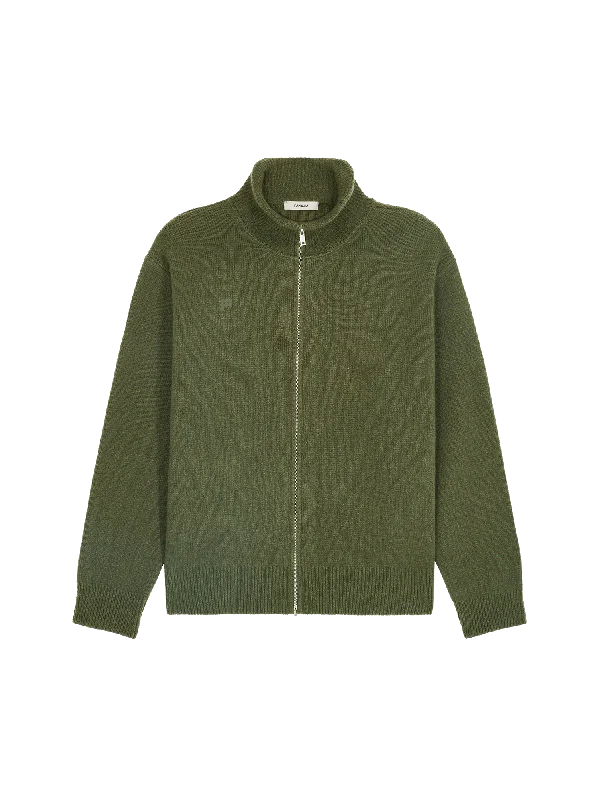 Shop Smart, Save Big!Men's Recycled Cashmere Zip Up Sweater—rosemary green