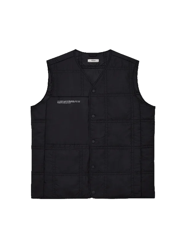 The Best Offers Are Here!Mens Flower-Warmth Quilted Gilet—black