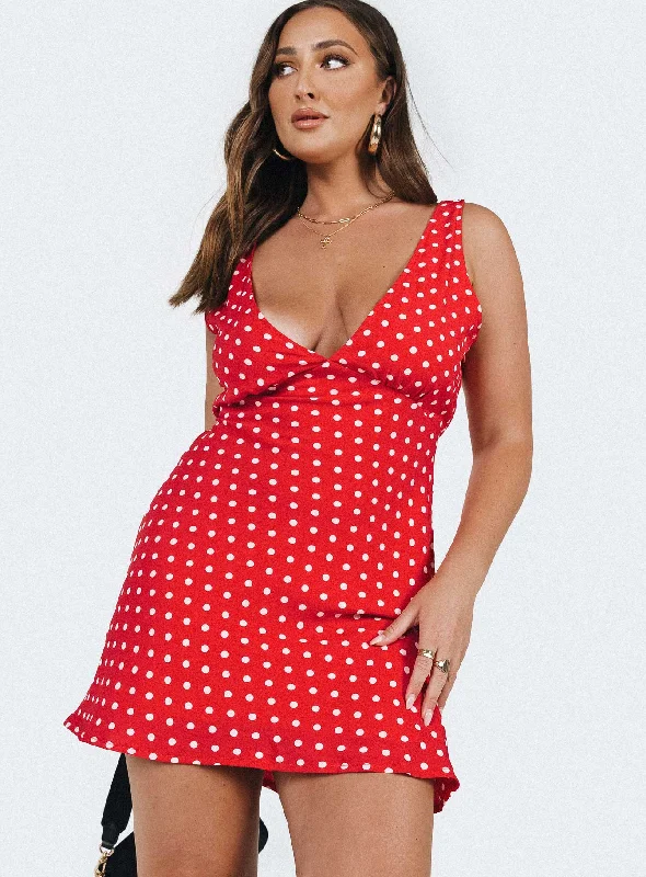 Unlock Huge Savings Now!Nellie Mini Dress Red Polka Dot
