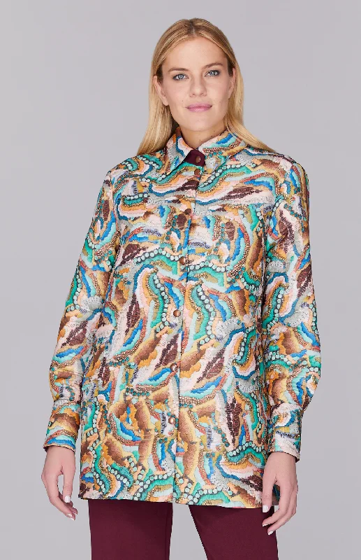 Best Deals Just for You!Ornamental Quilt Boyfriend Shirt Jacket