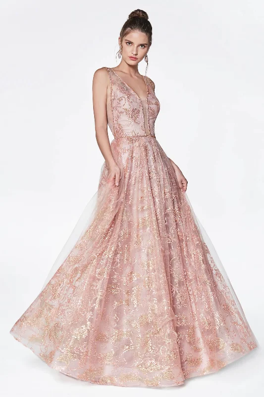 Shop Smart, Save Big!Cinderella Divine CJ271 Long V Neck Prom Dress Formal Ball Gown