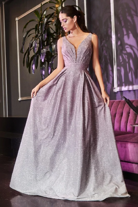 Steals and Deals Await!Cinderella Divine CD9174 Prom Long Metallic Glitter Ombre Evening Dress