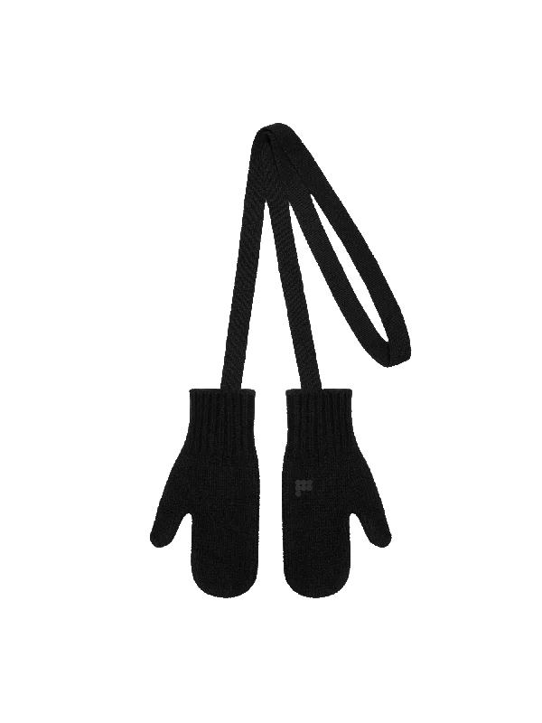Price Drop Alert!Recycled Cashmere Chunky Mittens—black