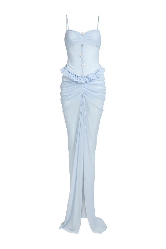 Save More with Every Purchase!Rodney Sarong Spaghetti Strap Mesh Spandex Floor Length Dress