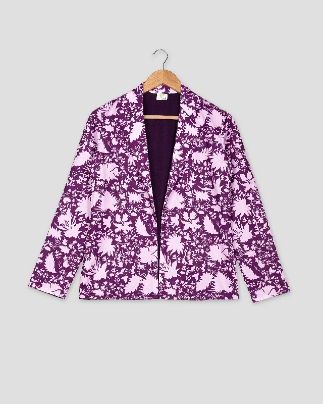 Shop Today, Save Tomorrow!Romantic Edit : Purple Floral Jacket for Women